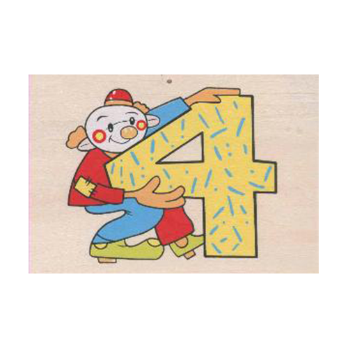 Cartolina auguri in legno 4 anni