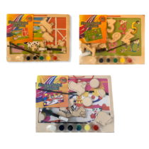 Lavagna magnetica con personaggi in legno da colorare